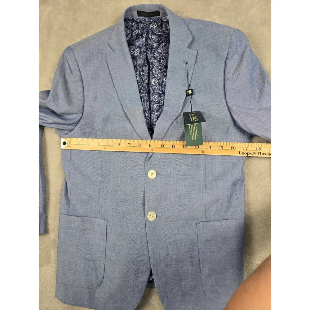 Lauren Ralph Lauren Sport Coat Kids Youth 16R Light Blue Paisley Lining *Read